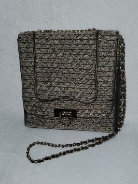 Elaine Turner Tweed Crossbody Bag with Chain Strap